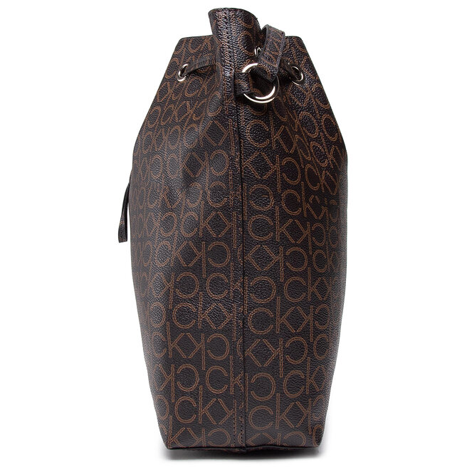 Torebka Calvin Klein Drawstring Bucket Bag Monogram K60K606477 Brązowy ...
