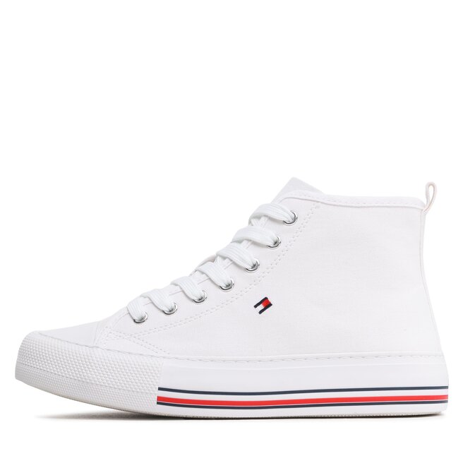 Tommy Hilfiger Plátenky Tommy Hilfiger High Top Lace-Up T3A9-32679-0890 S White 100