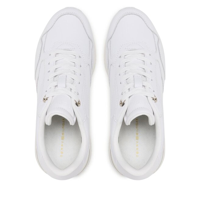 Tommy Hilfiger Сникърси Tommy Hilfiger Wedge Sneaker With Gold FW0FW07031 White YBS