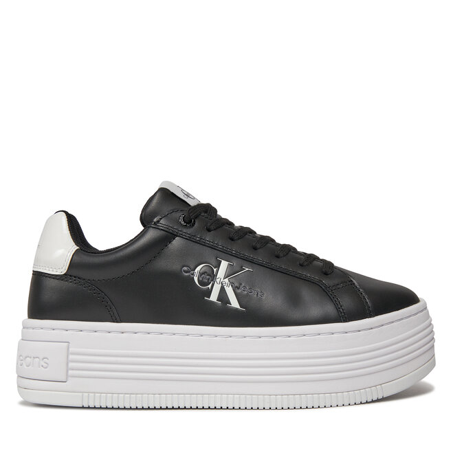 Sneakersy Calvin Klein Jeans Bold Platf Low Lace Lth Ml Met - Czarny