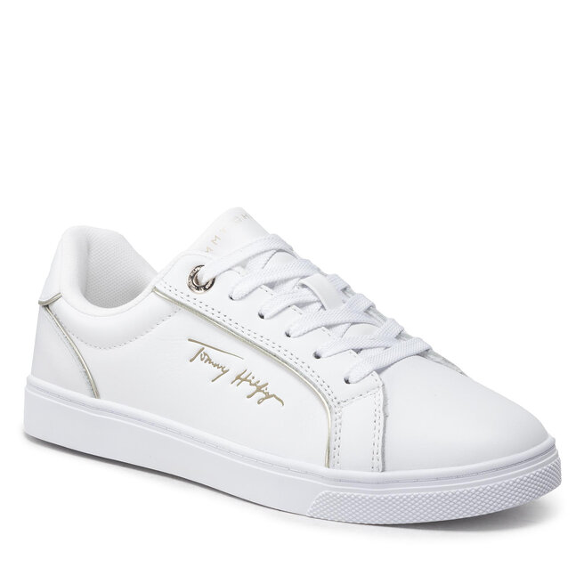 Sneakers Tommy Hilfiger Signature Piping Sneaker FW0FW06869 White/Gold 0K6
