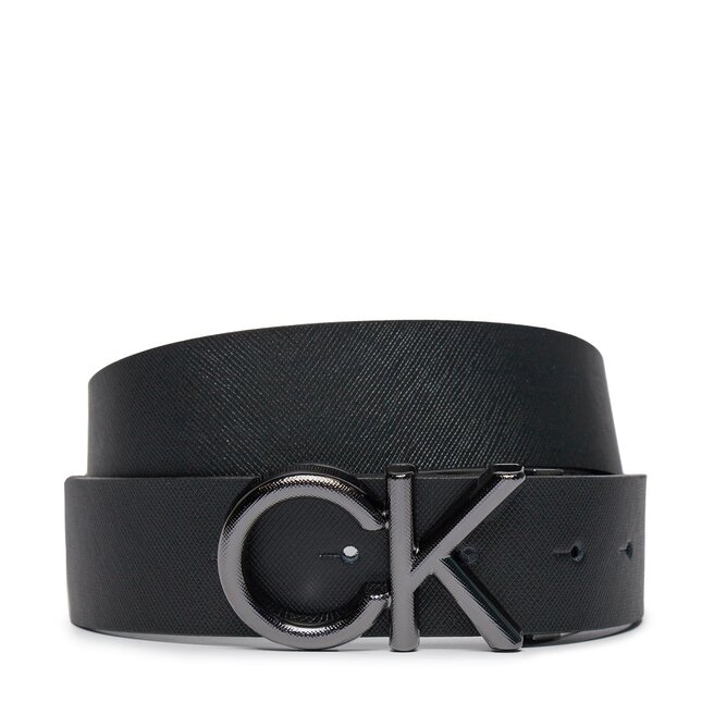 Pasek Męski Calvin Klein Adj Ck Metal Saffiano 35Mm - Czarny