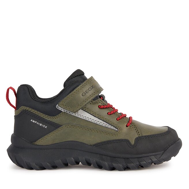 Geox Kotníková obuv Geox Simboys J36L0C 0MEFU C0754 S Dk Green/Red