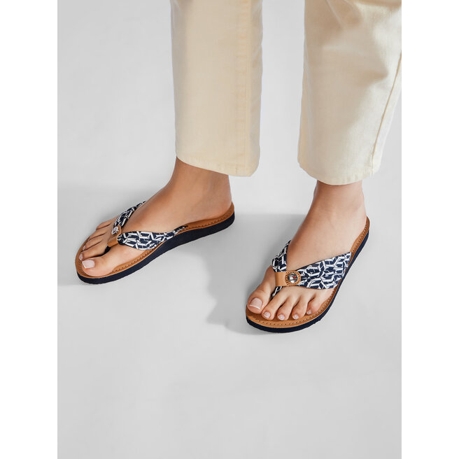 Tommy Hilfiger Flip flop Tommy Hilfiger Leather Footbed Th Beach Sandal FW0FW05659 Desert Sky DW5
