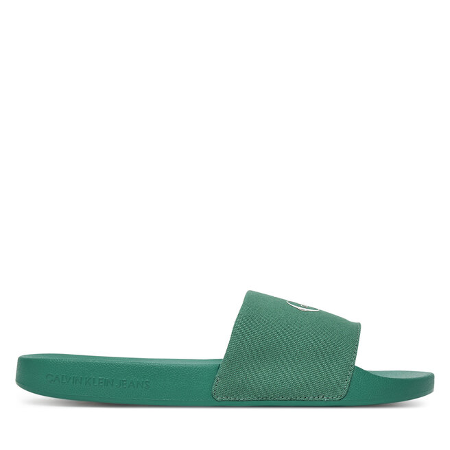 Klapki Calvin Klein Jeans Slide Monologo Cv - Zielony