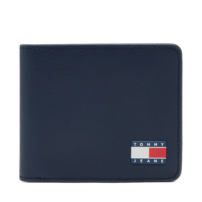 Duży Portfel Męski Tommy Jeans Tjm Heritage Leather Cc Wallet - Granatowy