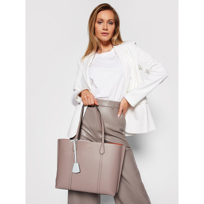 Tory burch perry tote grey 2025 heron