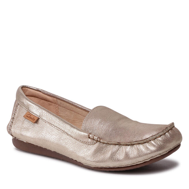 Clarks Mokasíny Clarks Freckle Walk 261657474 Champagne Leather