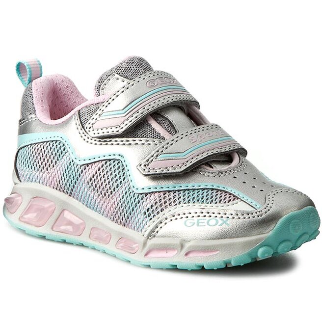 P buty Geox J Shuttle G.B J6206B 014BU C0566 Srebrny R owy