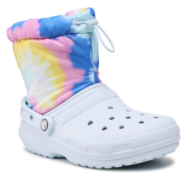 Cizme de zăpadă Crocs Classic Lined Neo Puff Tie Dye 207328 Mineral Blue