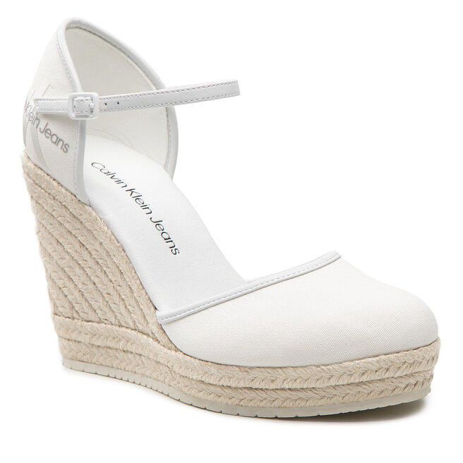 Espadrile Calvin Klein Jeans Wedge Sandal Close Toe Co YW0YW00569 Bright White YAF