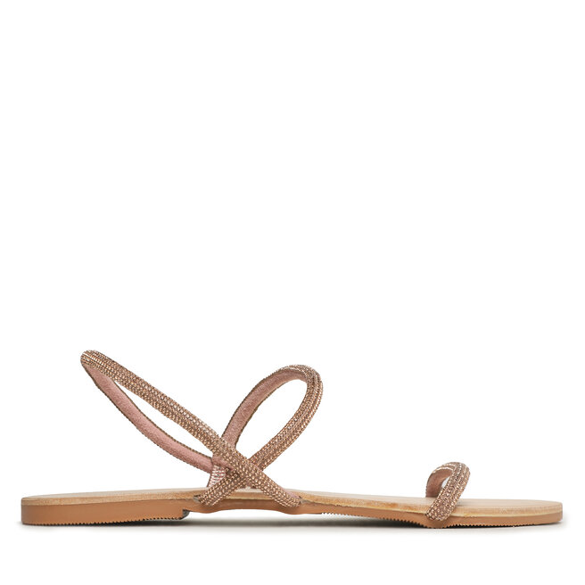 Σανδάλια Manebi Crystal Embellished Leather Sandals V 6.3 Y0 Rose Gold 2 Bands