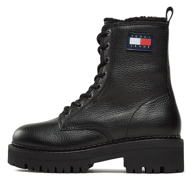 Tommy Jeans Bokacsizma Tommy Jeans Tjw Urban Boot Tumbled Ltr Wl EN0EN02317 Black BDS