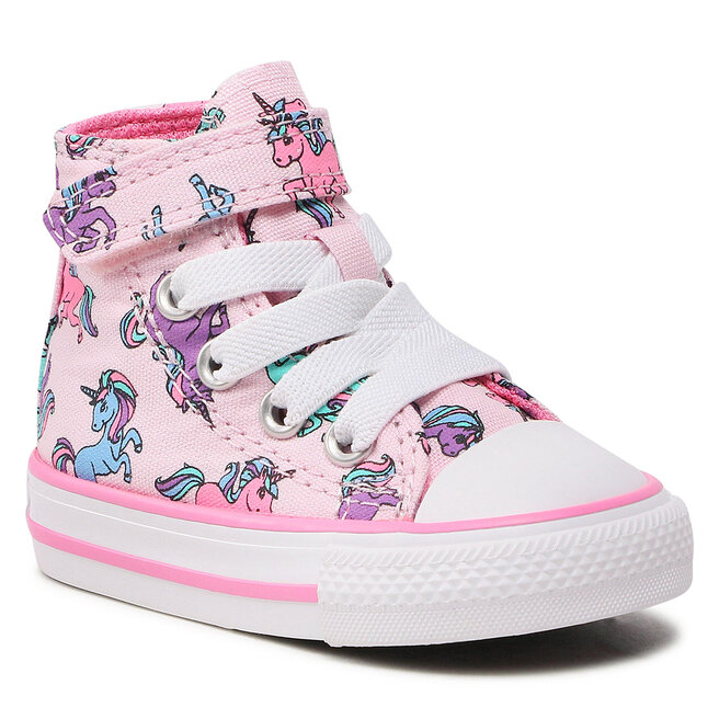 Converse Plátěnky Converse Ctas 1V Hi A01006C Pink Foam/Pink/University Blue