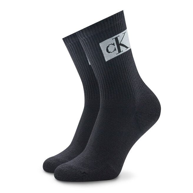 Calvin Klein Jeans Sada 2 párů dámských vysokých ponožek Calvin Klein Jeans 701222880 White/Black 001