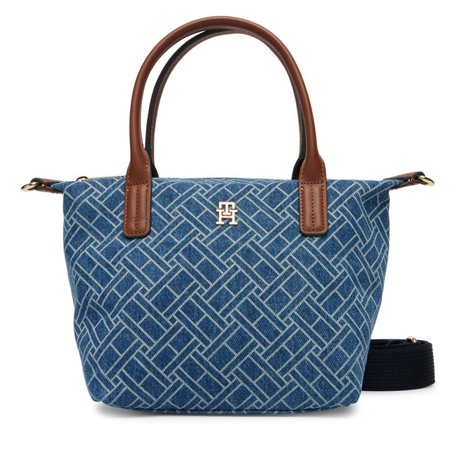 Torebka Tommy Hilfiger Popette Mini Tote Denim Flag AW0AW18612 Niebieski -