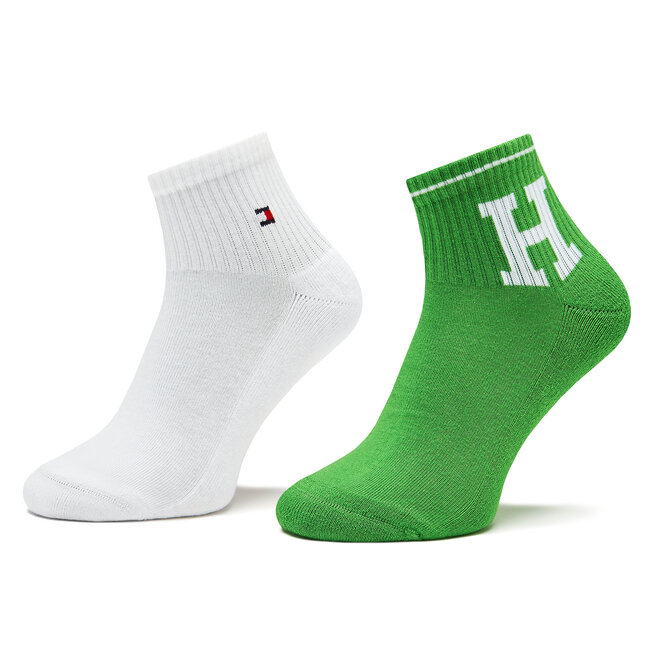 Set de 2 perechi de șosete lungi pentru bărbați Tommy Hilfiger 701224099 Green 039 039 imagine noua