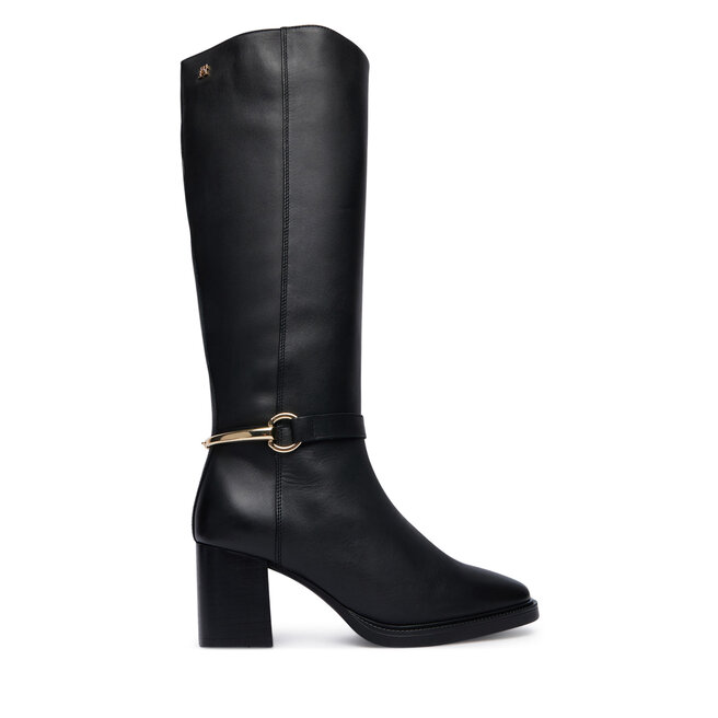 Kozaki Tommy Hilfiger Th Stud Heel Riding Knee Boot FW0FW09551 Czarny