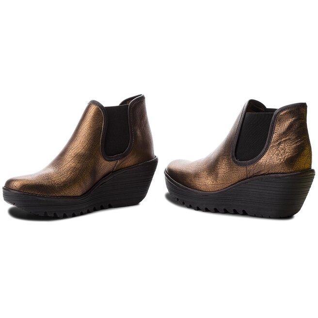 Bottines Fly London Yat P500506045 Bronze Chocolat chaussures