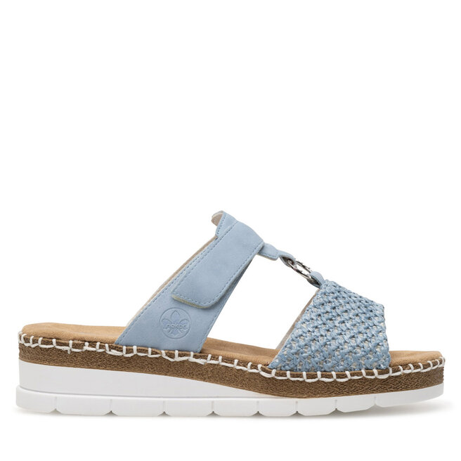 Klapki Rieker V1243-10 Błękitny -