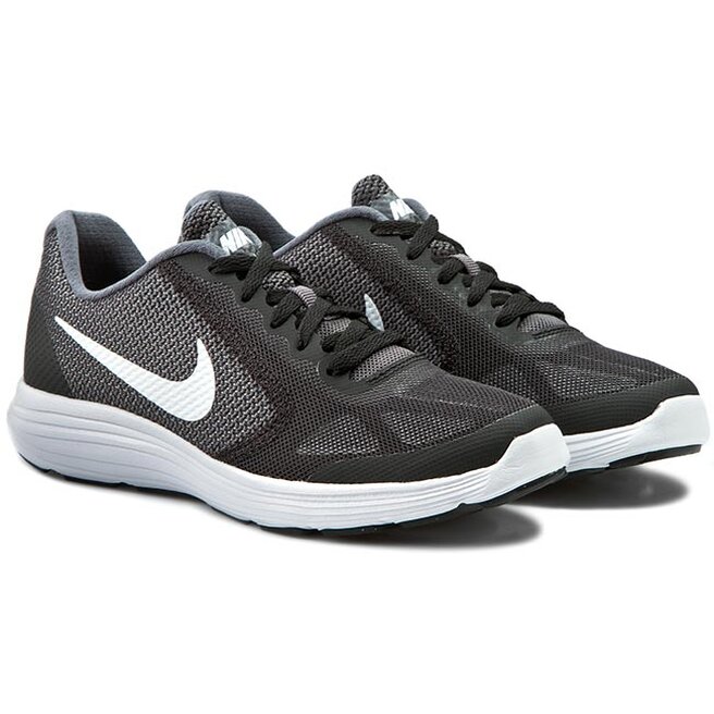 Nike Boty Nike Revolution 3 (GS) 819413 001 Dark Grey/White/Black Pr Platnm