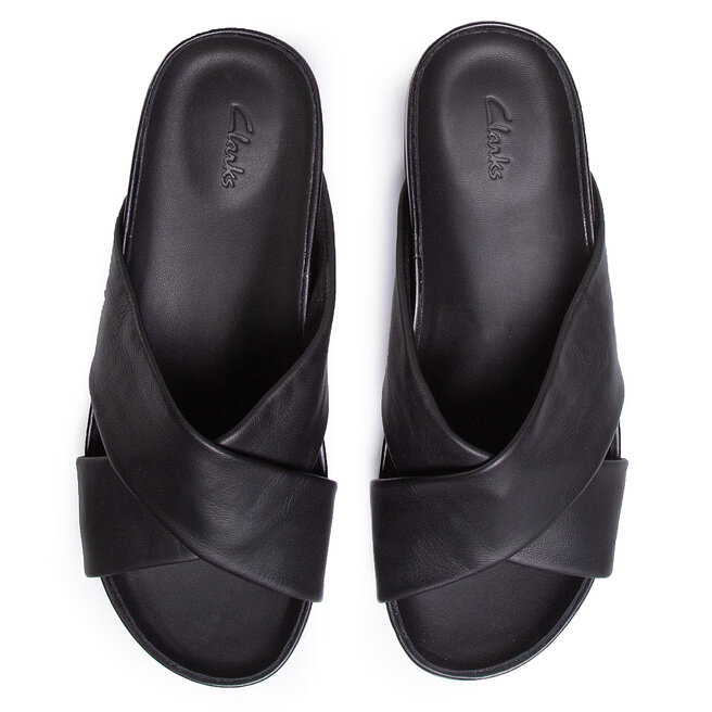 Pantoletten Clarks Pure Cross 261477504 Black Leather | eschuhe.de
