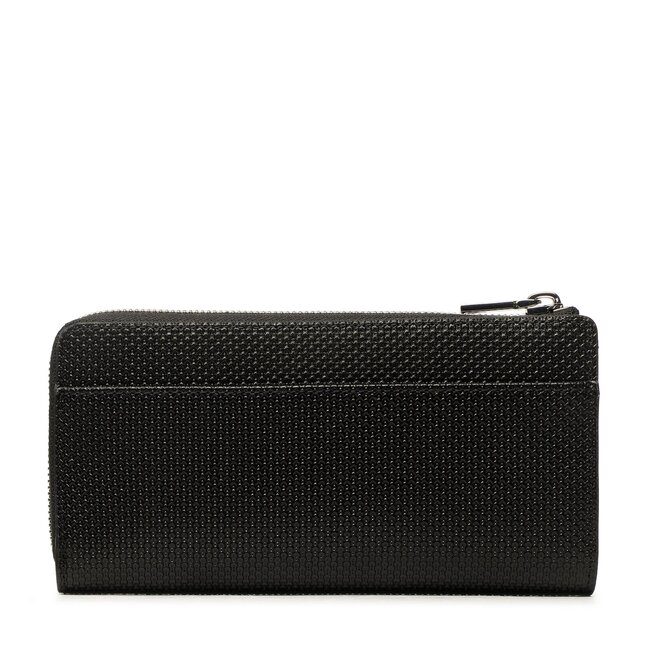 Lacoste Голям дамски портфейл Lacoste Slim Zip Wallet NF3580KL Noir 000