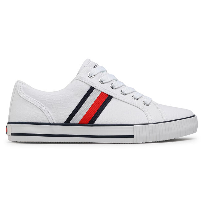 Zapatillas de tenis Hilfiger Low Cut Lace-Up Sneaker T3B4-31070-1185 S White • Www.zapatos.es