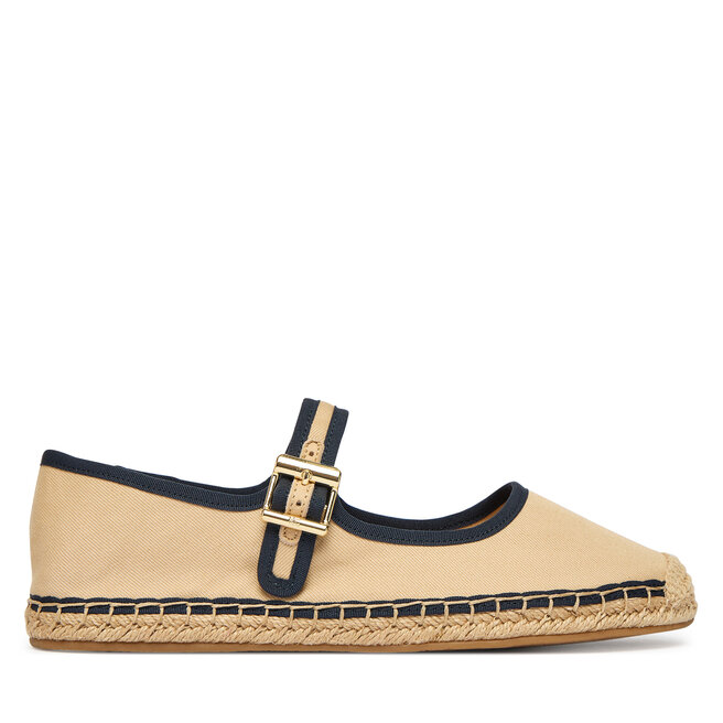 Espadryle Tommy Hilfiger Buckle Maryjane Espadrille FW0FW09239 Brązowy - kobiece
