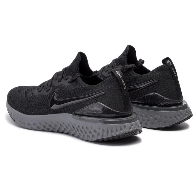 Nike epic react flyknit 2 black hot sale