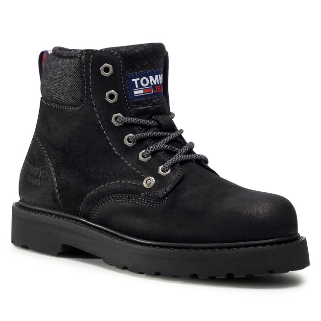 Tommy Jeans Trappers Tommy Jeans Lace Up Mens Tommy Jeans Boot EM0EM00534 Black BDS