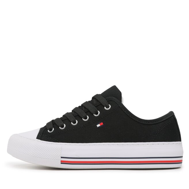 Tommy Hilfiger Plátěnky Tommy Hilfiger Low Cut Lace-Up Sneaker T3A9-32677-0890 S Black 999