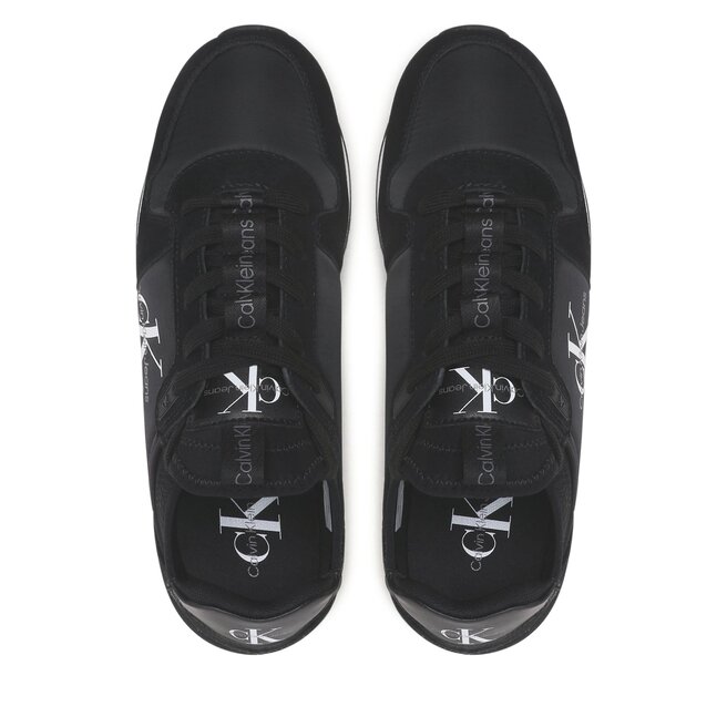 Calvin Klein Jeans Сникърси Calvin Klein Jeans Runner Sock Laceup Ny-Lth YM0YM00553 Black 01H