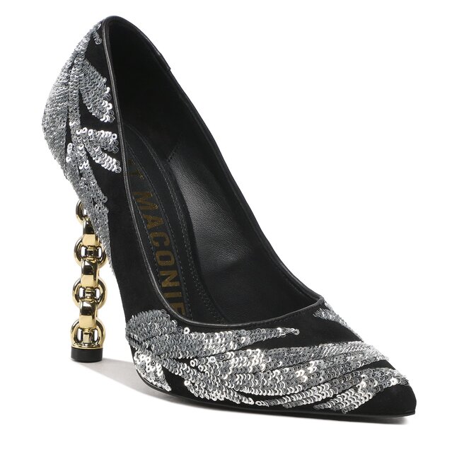 Pantofi cu toc subțire Kat Maconie Lydia Black/Silver Black-silver imagine noua