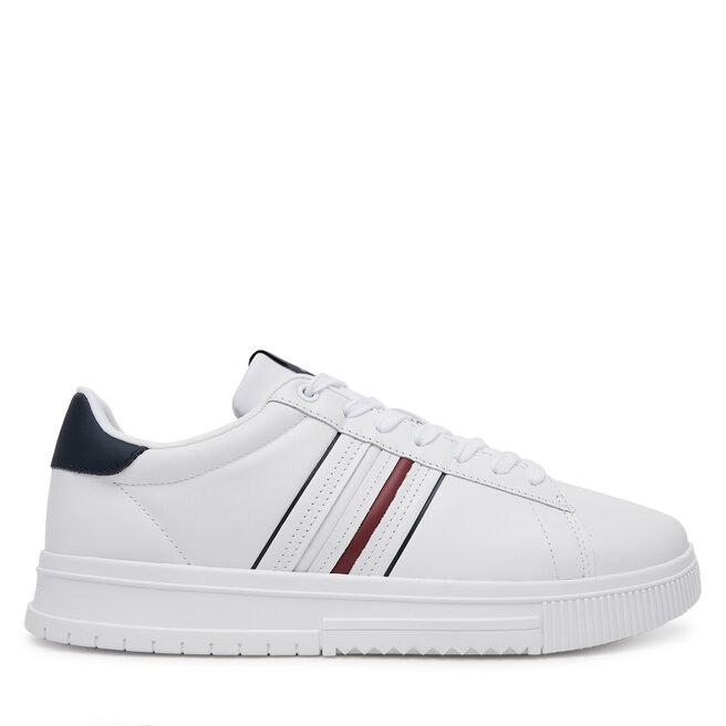 Sneakersy Tommy Hilfiger Modern Cupsole Stripes Lth - Biały