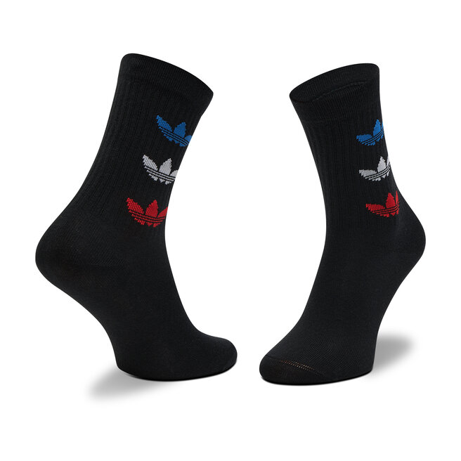 adidas Комплект 2 чифта дълги чорапи мъжки adidas Tricolor Thin Ribbed Crew GN4913 Black