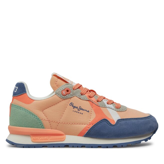 Sneakersy Pepe Jeans Brit Print G - Pomarańczowy
