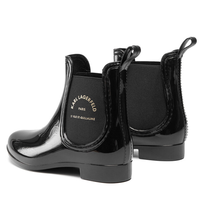 KARL LAGERFELD Cizme de cauciuc KARL LAGERFELD KL94770 Black Rubber W/Gold