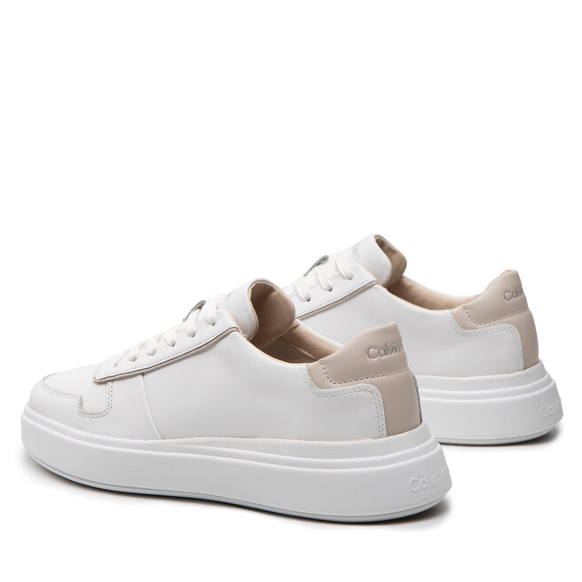 Calvin Klein Sneakersy Calvin Klein Low Top Lace Up HM0HM00549 White/Stony Beige 0K6