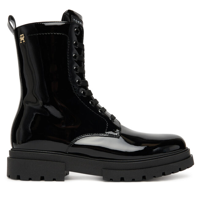 Trapery Tommy Hilfiger Lace-Up Bootie - D Czarny