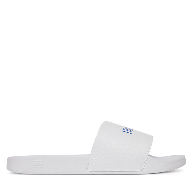 Klapki Tommy Hilfiger Hilfiger Print Tumble Pool Slide - Biały
