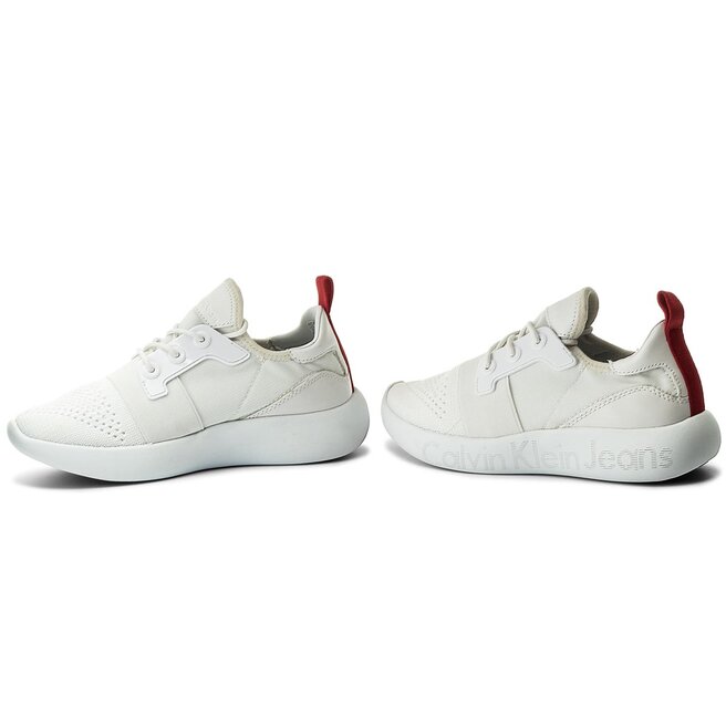 Calvin klein meryl knit white logo trainers store