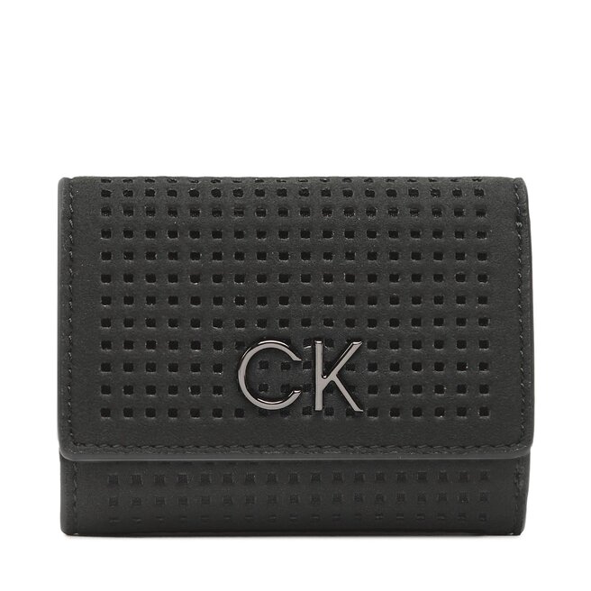 Μικρό Πορτοφόλι Γυναικείο Calvin Klein ReLock Trifold Xxs Perf K60K610662 Μαύρο