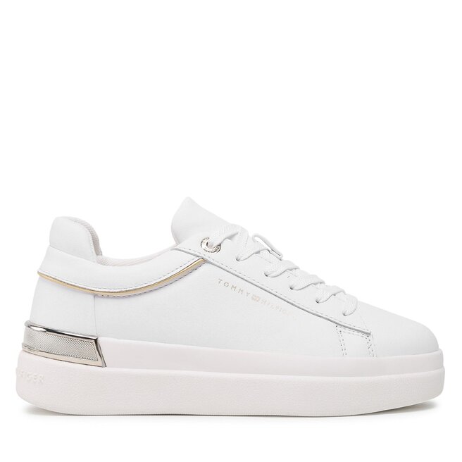Tommy Hilfiger Sneakersy Tommy Hilfiger Lux Metallic Cupsole Sneaker FW0FW07030 White YBS