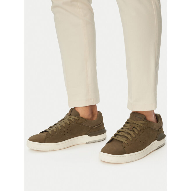 Sneakersy Clarks Courtlite2 Run 26181324 Khaki - męskie