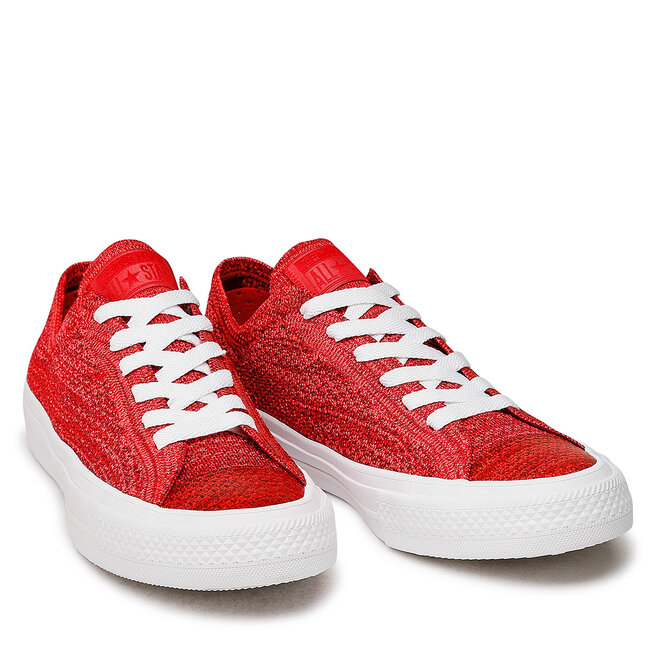 Zapatillas de Converse Ctas X Nike Flyknit Ox 157593C Casino/Team Red/White • Www.zapatos.es