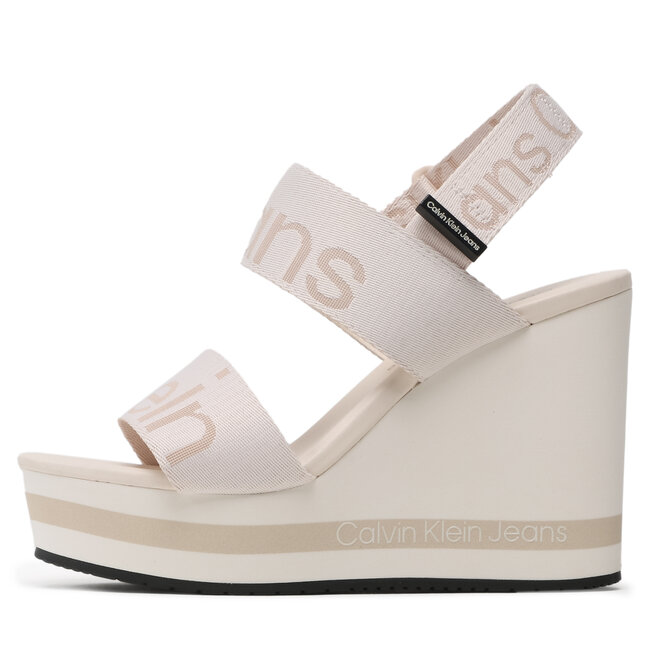 Calvin Klein Jeans Сандали Calvin Klein Jeans Wedge Sandal Webbing YW0YW00959 Ancient White YBH