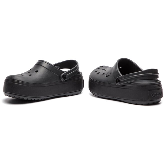black platform crocs