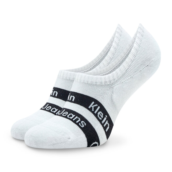 Calvin Klein Jeans Set de 2 perechi de șosete scurte de damă Calvin Klein Jeans 701222159 White/Black 001
