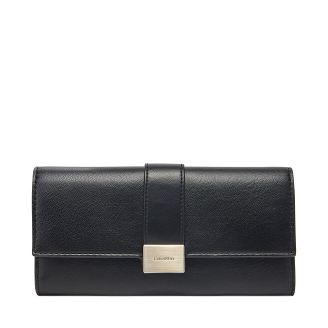 Duży Portfel Damski Calvin Klein Hardware Snap Large Wallet - Czarny